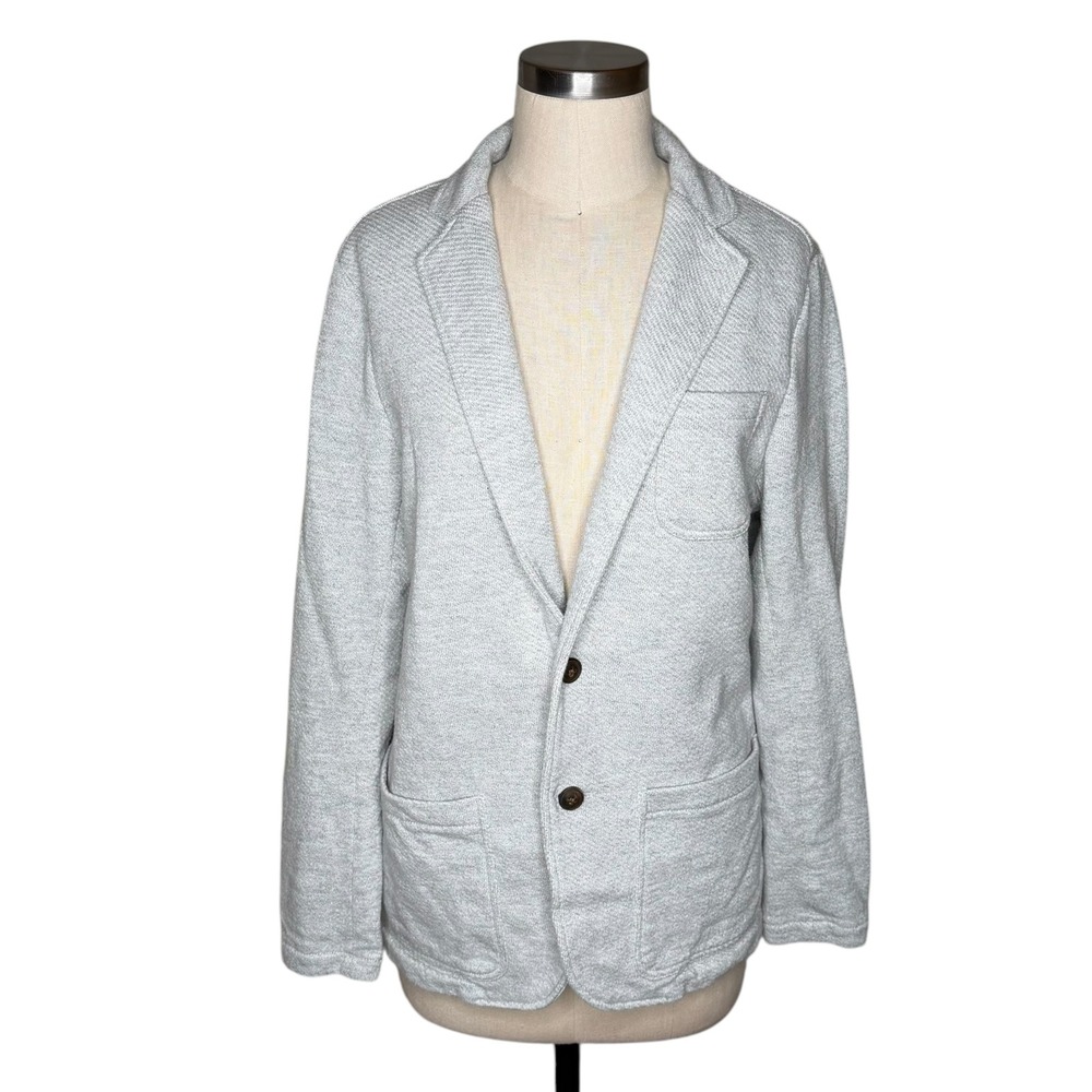 FAHERTY The Inlet Blazer Gray Knit Cotton Blend Men's Size Medium Reserve Preppy